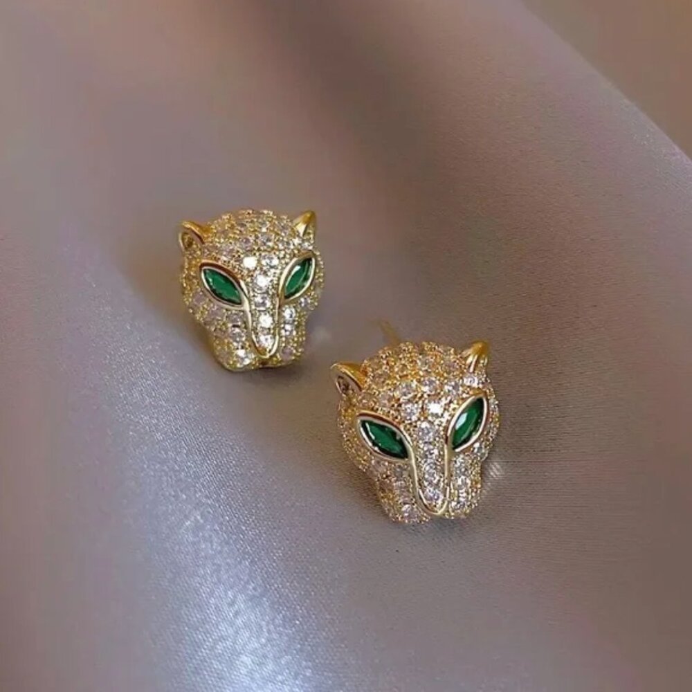 Kay Jewelers Gold and Silver Panther Earrings - Picture 3 of 3